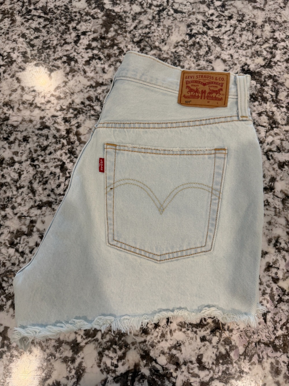 Levi's Women's Pale Blue High-Rise Denim Skirt